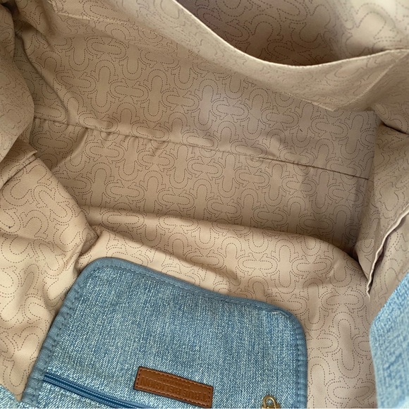 True Religion Large Jeans Light Blue Jean Denim Tote Bag Handbag Weekender - Picture 6 of 7